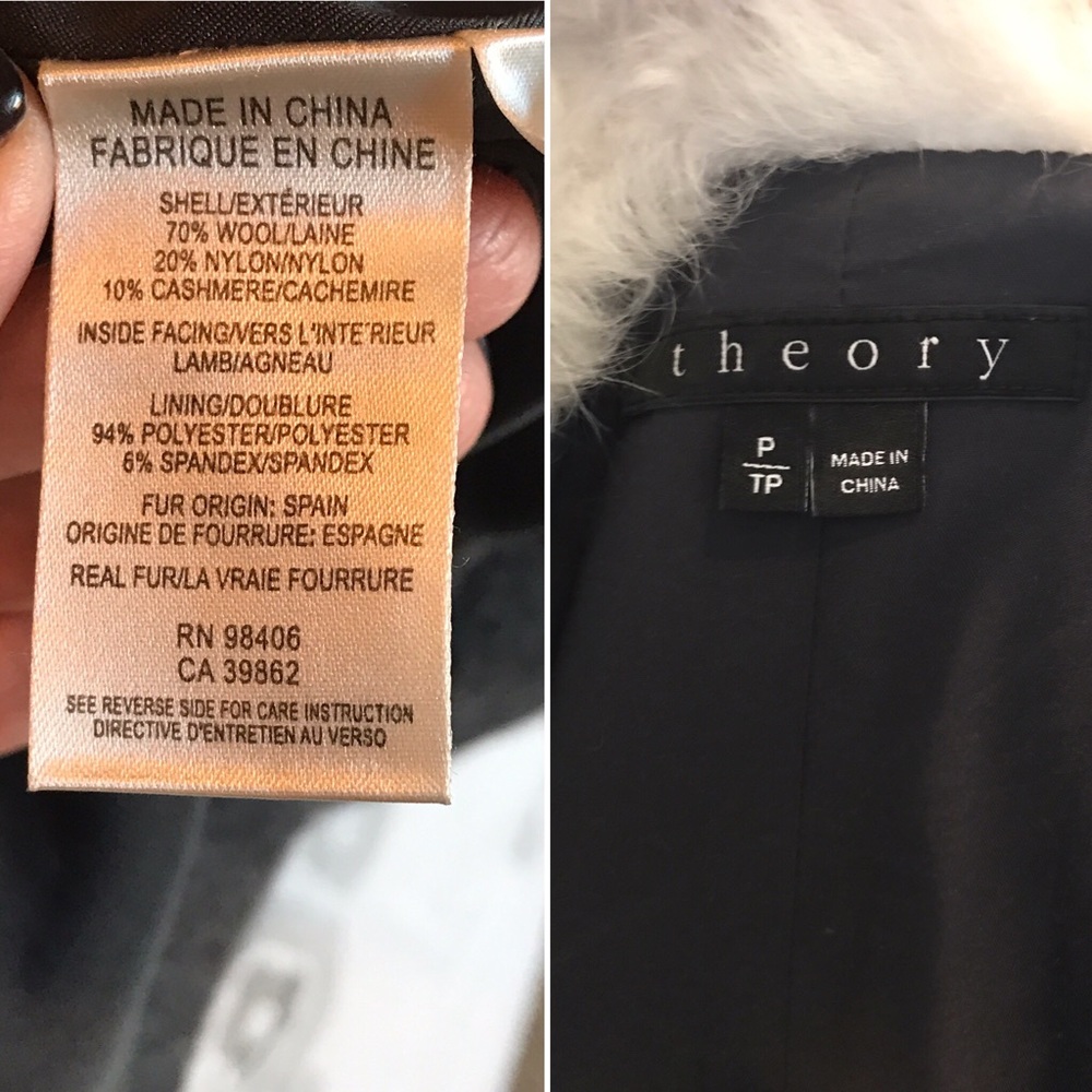 Theory Wool & Cashmere Coat, P, XS - Picture 4 of 7